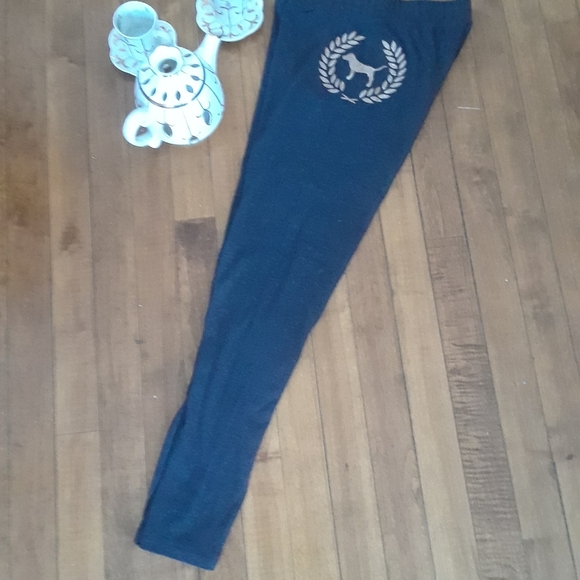 Size S Victoria Secret pink gray logo sparkly leggings - Picture 8 of 10